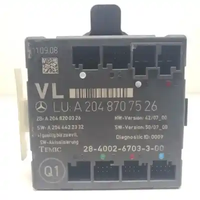 Second-hand car spare part comfort module for mercedes clase c (w204) berlina om646811.646811 oem iam references a2048707526 a2048200326 a2044422332 