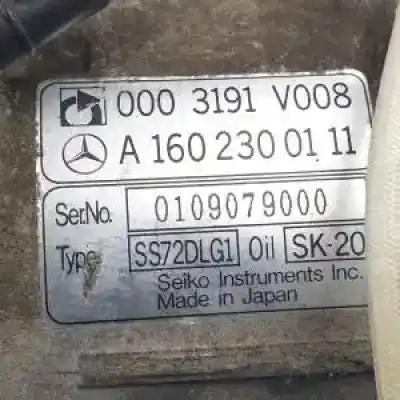 Second-hand car spare part air conditioning compressor for smart cabrio m160e6alb03.m160920.m160 oem iam references 0003191v008 a1602300111 ss72dlg1 