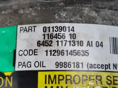 Pezzo di ricambio per auto di seconda mano compressore aria condizionata per mini cabrio (r52) w10b16a.w10b16o0.11000430230 riferimenti oem iam 64521171310 9986181 