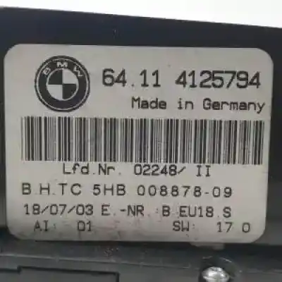 Peça sobressalente para automóvel em segunda mão comando de sofagem (chauffage / ar condicionado) por bmw serie 3 cabrio (e46) 256s5 referências oem iam 64114125794 5hb00887809 