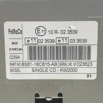 Автозапчастина б/у аудіо система / радіо cd для ford focus c-max (cap) d-g8da посилання на oem iam 8s6118c815ab kw2000 