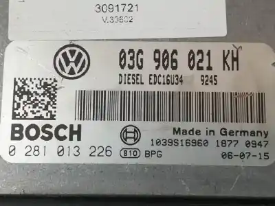 Pièce détachée automobile d'occasion calculateur moteur ecu pour volkswagen jetta (1k2) bkc.bls.bxe références oem iam 0281013226 03g906021kh 