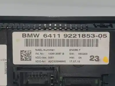 Peça sobressalente para automóvel em segunda mão comando de sofagem (chauffage / ar condicionado) por bmw serie 3 touring (e91) n47d20c.n47d20u1.11002239786 referências oem iam 6411922185305 a2c53399845 