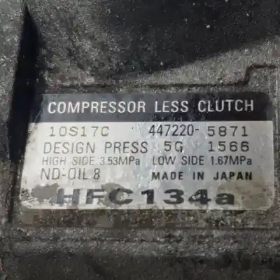 Peça sobressalente para automóvel em segunda mão compressor de ar condicionado a/a a/c por chrysler voyager (rg) vm28c referências oem iam 4472205871 10s17c 