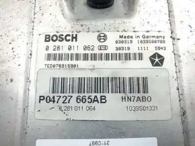 Second-hand car spare part ecu engine control for chrysler voyager (rg) enj oem iam references 0281011062 04727665ab 0281011064 