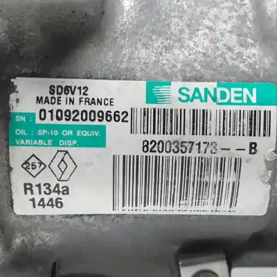 Peça sobressalente para automóvel em segunda mão compressor de ar condicionado a/a a/c por renault clio iii d4f740 referências oem iam 8200357173b  