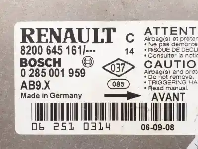 Автозапчастина б/у блок управління подушками безпеки для renault clio iii d4f740 посилання на oem iam 0285001959 8200645161 