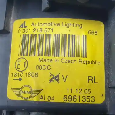 Автозапчастина б/у ліва фара для mini mini (r50,r53) w10b16o0 посилання на oem iam 6961353 xenon 0301218671 