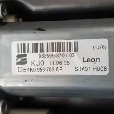 Автозапчасти б/у регулятор стекла заднего левого за seat leon (1p1) bmn ссылки oem iam 1k0959703af  
