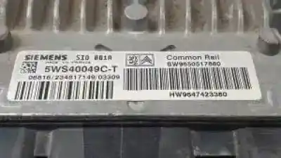 Second-hand car spare part ecu engine control for peugeot partner (s2) rhy oem iam references 5ws40049c sw9650517880 hw9647423380 