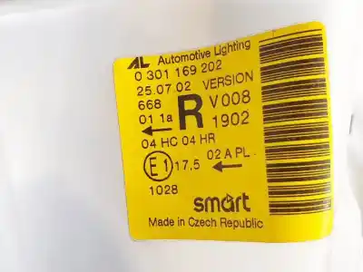 Автозапчасти б/у правая фара за smart fortwo cabrio 160910 ссылки oem iam 0301169202 halogeno 1305615425 