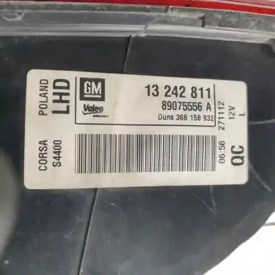 Pezzo di ricambio per auto di seconda mano lampada posteriore sinistra per opel corsa d a13dtr riferimenti oem iam 13242811 halogeno 89075556a 