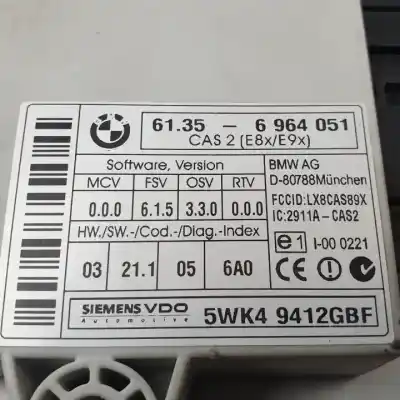 Second-hand car spare part electronic module for bmw serie 1 berlina (e81/e87) n46b20b oem iam references 61356964051 5wk49412gbf 