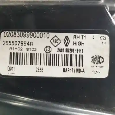 Автозапчастина б/у правий ліхтар для renault captur ii h4d450 посилання на oem iam 265507894r led 02083099900010 