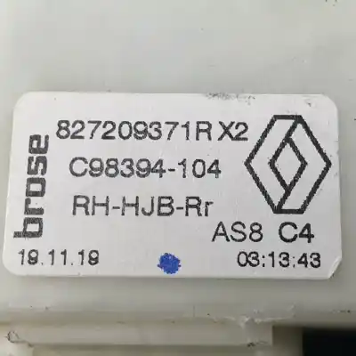 Автозапчастина б/у регулятор скла заднього правого для renault captur ii h4d450 посилання на oem iam 827209371r  