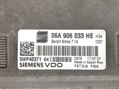 Second-hand car spare part ecu engine control for seat leon (1p1) bse oem iam references 5wp40371 06a906033he 