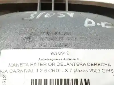 Peça sobressalente para automóvel em segunda mão puxador exterior frente direito por kia carnival ii j3 referências oem iam k53a58410  