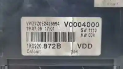 Peça sobressalente para automóvel em segunda mão quadrante por volkswagen golf plus (5m1) azv.bkd referências oem iam 1k0920872  