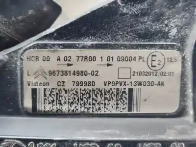 Second-hand car spare part left headlight for citroen c3 8hzdv4td.8hrdv4c.8hz.8hr.8h01 oem iam references 967381498002 halogeno vp9pvx13w030ak 