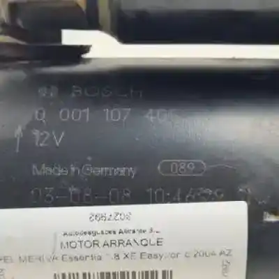 Peça sobressalente para automóvel em segunda mão motor de arranque por opel meriva z18xe referências oem iam 0001107405  