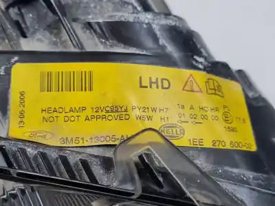 Second-hand car spare part right headlight for ford focus c-max (cap) d-kkda oem iam references 3m5113005ah halogeno 1ee27060002 
