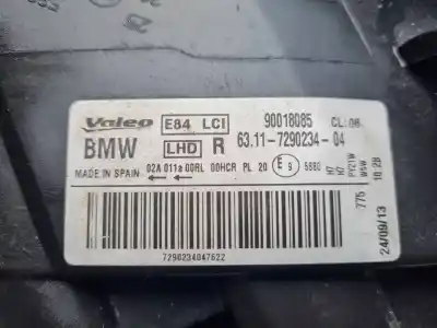 Second-hand car spare part right headlight for bmw x1 (e84) n47d20k1.n47d20c.11002467138 oem iam references 6311729023404 halogeno 90018085 