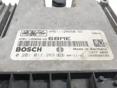 Second-hand car spare part ecu engine control for ford focus berlina (cap) d/g8da oem iam references 0281011263 4m5112a650nd 