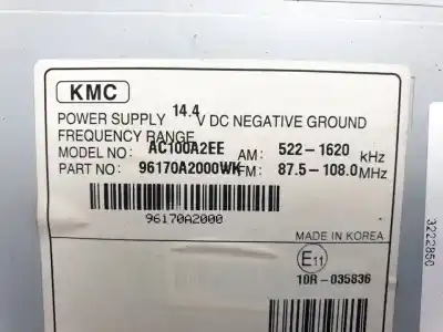 Peça sobressalente para automóvel em segunda mão sistema de áudio / rádio cd por kia cee´d (jd) d4fc referências oem iam 96170a2000wk  