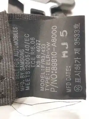 Pezzo di ricambio per auto di seconda mano cintura di sicurezza posteriore sinistra per kia cee´d (jd) d4fc riferimenti oem iam 89810a6000  