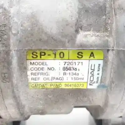 Second-hand car spare part air conditioning compressor for chevrolet aveo b12d1 oem iam references 96416373  