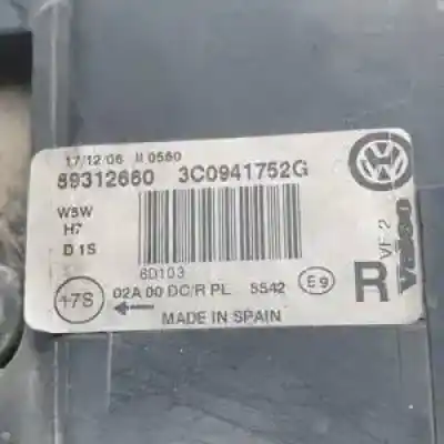 Pezzo di ricambio per auto di seconda mano faro anteriore destro per volkswagen passat variant (3c5) bmr riferimenti oem iam 3c0941752g xenon 89312660 