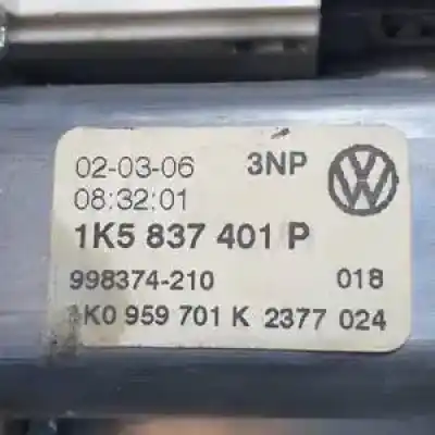 Second-hand car spare part driver left window regulator for volkswagen jetta (1k2) bkc oem iam references 1k5837401p  