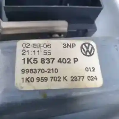 Second-hand car spare part passenger side right window regulator for volkswagen jetta (1k2) bkc oem iam references 1k5837402p  
