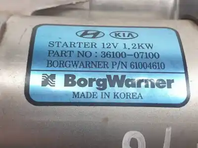 Piesă de schimb auto la mâna a doua electromotor pentru kia picanto (ja) g4lf referințe oem iam 3610007100 61004610 