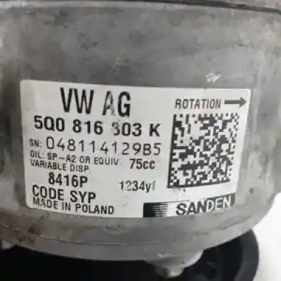 Автозапчасти б/у компрессор кондиционера воздуха за volkswagen caddy ocio (sa) (03.2015) dfsd ссылки oem iam 5q0816803k 8416p 