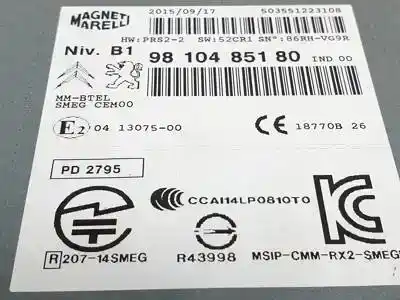 Second-hand car spare part audio system / radio cd for citroen c4 grand picasso ii hn02eb2dts.hn02 oem iam references 9810485180 503551223108 