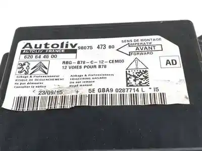 Second-hand car spare part airbag control unit for citroen c4 grand picasso ii hn02eb2dts.hn02 oem iam references 620644600 9807547380 