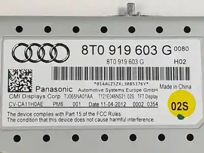 Second-hand car spare part multifunction display for audi a4 berlina (b8) cjca oem iam references 8t0919603g  