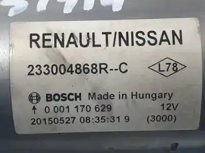 Pezzo di ricambio per auto di seconda mano motorino di avviamento per renault captur (j5al) k9k608 riferimenti oem iam 233004868rc 0001170629 