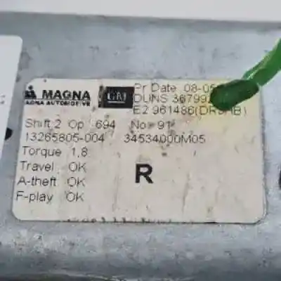 Peça sobressalente para automóvel em segunda mão elevador de vidros traseiro direito por opel meriva b a14xer referências oem iam 13265805004  