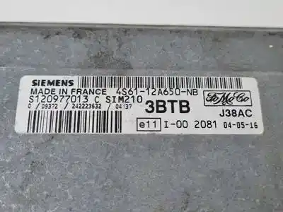 Second-hand car spare part ecu engine control for ford fiesta (cbk) g/fxjb oem iam references s120977013 4s6112a650nb 