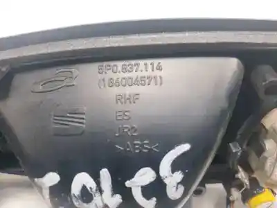 Peça sobressalente para automóvel em segunda mão puxador interior dianteiro direito por seat leon (1p1) d-bls referências oem iam 5p0837114  