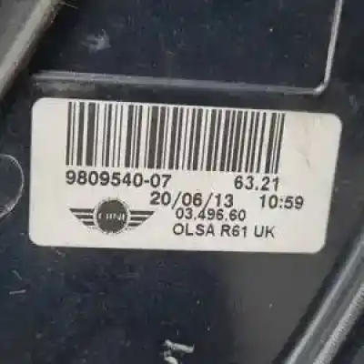 Second-hand car spare part right tailgate light for mini paceman (r61) n47c20k1.n47c20a.11002219949 oem iam references 980954007  