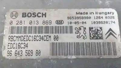 Tweedehands auto-onderdeel ecu motorcontroller voor citroen jumpy (g9) 9hu oem iam-referenties 0281013869 9653958980 