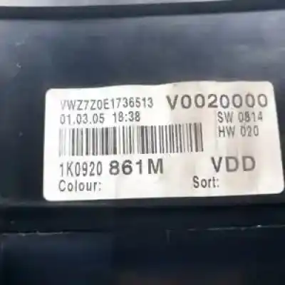 Peça sobressalente para automóvel em segunda mão quadrante por volkswagen golf plus (5m1) bkd referências oem iam 1k0920861m v0020000 110080247 