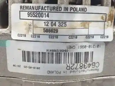 Peça sobressalente para automóvel em segunda mão alternador por opel meriva b a13dte referências oem iam 95520014 1204325 