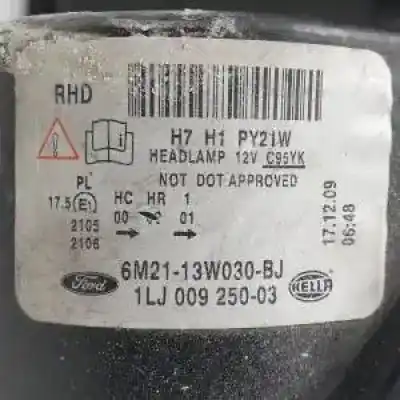 Second-hand car spare part left headlight for ford s-max (ca1) qxwa oem iam references 6m2113w030bj halogeno 1lj00925003 