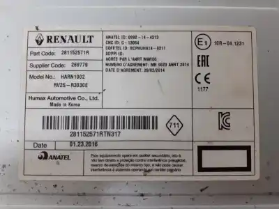 Piesă de schimb auto la mâna a doua sistem audio / cd radio casetofon pentru renault clio iv (bh_) 1.5 dci 75 referințe oem iam 281152571r  