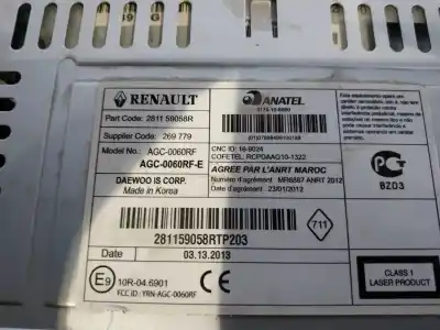 Second-hand car spare part audio system / radio cd for renault captur i (j5_, h5_) 1.5 dci 90 oem iam references 281159058r  