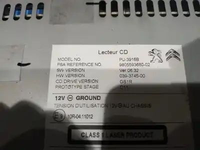 Автозапчастина б/у аудіо система / радіо cd для peugeot 308 gt line посилання на oem iam 980559368002  